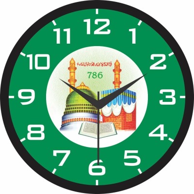 SAGAR HANDICRAFT Analog-Digital 28 cm X 28 cm Wall Clock(Green, White, With Glass, Standard)