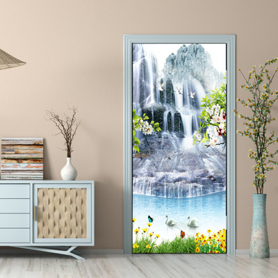 WallDaddy 213 cm WDST-WhiteWaterfallDoorSkin Self Adhesive Sticker(Pack of 1)