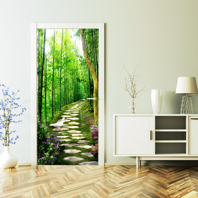 WallDaddy 213 cm WDST-JUNGLEWAYDoorSkin Self Adhesive Sticker(Pack of 1)