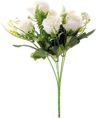 Satyam Kraft Artificial Peony Rose Flower for Home, vase Decoration and Craft (White, Pack of 1). White Peony Artificial Flower(12 inch, Pack of 1) Flipkart