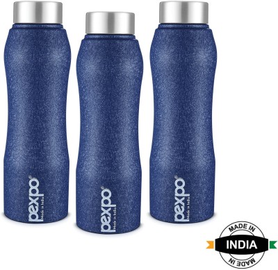 pexpo 1000 ml Fridge and Refrigerator Stainless Steel Water Bottle, Bistro 1000 ml Bottle(Pack of 3, Blue, Steel)