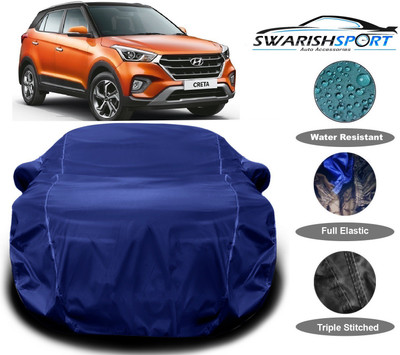 Swarish Car Cover For Hyundai Creta (With Mirror Pockets)(Blue)
