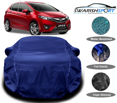 Swarish Car Cover For Honda Jazz (With Mirror Pockets)(Blue)