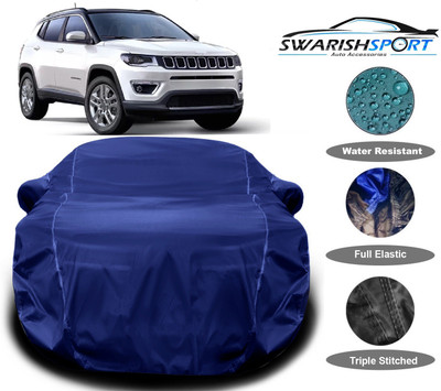 Swarish Car Cover For Jeep Compass (With Mirror Pockets)(Blue)