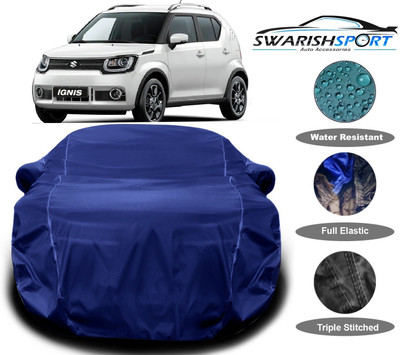 Swarish Car Cover For Maruti Suzuki Ignis (With Mirror Pockets)(Blue)