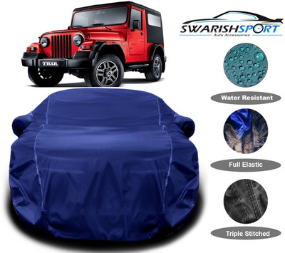 Swarish Car Cover For Mahindra Thar (With Mirror Pockets)(Blue)