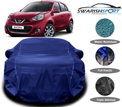 Swarish Car Cover For Nissan Micra (With Mirror Pockets)(Blue)