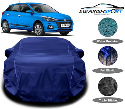 Swarish Car Cover For Hyundai Elite i20 (With Mirror Pockets)(Blue)
