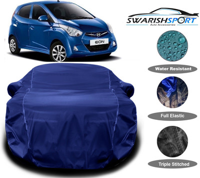 Swarish Car Cover For Hyundai Eon (With Mirror Pockets)(Blue)