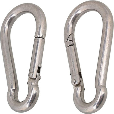 ASHRAFI 304 Stainless Steel Spring Snap Hook Locking Carabiner(Silver)