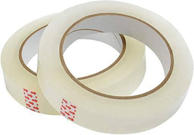 SreeNee Self Adhesive Transparent Cello Tape - 100 meter in length - 24mm/1 Inch Self Adhesive (Manual)(Set of 2, Plain)