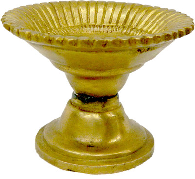 B H A R A T H A A T Small Round Bajath Bajat Chowki Path (1.9 x 2.6 x 2.1 inches) Brass All Purpose Chowki(Gold, Pack of 1)