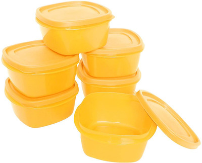 Cutting EDGE Polypropylene Fridge Container  - 500(Pack of 6, Yellow)