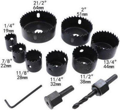 DUMDAAR Hole saw set 11 pieces Rotary Bit Set(11 Bits)