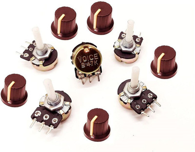 ERHIndia (Pack of 5) 47k Volume Control Variable Resistor Potentiometer 47k Pot for DIY and Amplifier Kits with Bush Knobs Electronic Components Electronic Hobby Kit