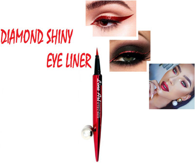 THTC New Shiny Diamond Liquid Red Eyeliner for Long Lasting Stay & Smudge Proof 1.5 g(RED)
