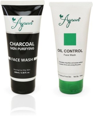 Aysun Organic Combo Pack of 2 Charcoal and Oil Control Face Wash(200 ml)