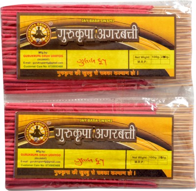 GURUSHRADDHA Gulab dhoop Agarbatti Eco-friendly Natural Incense Sticks 200gm 2 Pack Gulab(200, Set of 2)