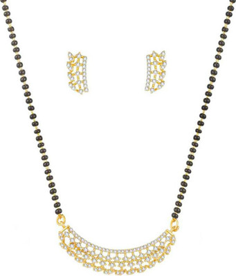 Pihoo Enterprise Alloy Gold-plated White, Black Jewellery Set(Pack of 1)
