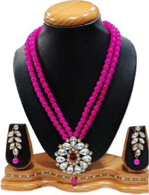 CATALYST Alloy Gold-plated Pink Jewellery Set(Pack of 1)