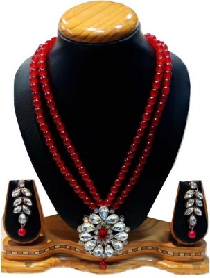 CATALYST Alloy Gold-plated Red, White Jewellery Set(Pack of 1)