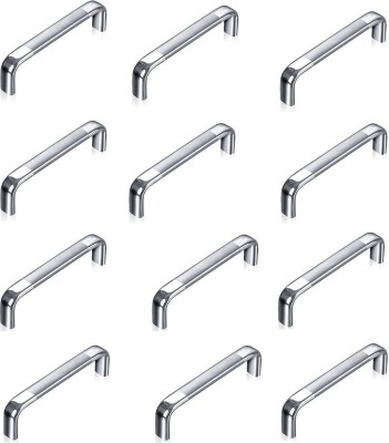 ASHRAFI Stainless Steel Oval D Drawer or Cabinet Handles, 4-Inch, Silver - Pack of 12 Steel Door Handle(Silver Pack of 12)