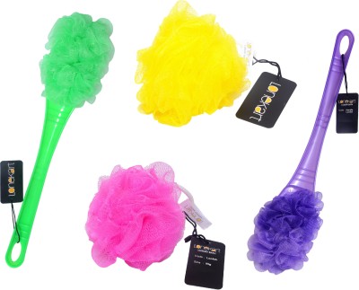 Lonekart Loofah(Pack of 4, Green, Yellow, Pink, Purple)