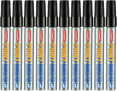 LUXOR Paint Marker Black Pack of 10(Set of 10, Black)