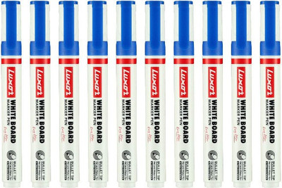 LUXOR White Board Refillable Marker Pack Of 10 Blue(Set of 10, Blue)