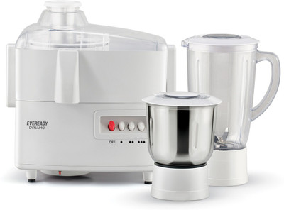 EVEREADY DYNAMO JX4 450 Juicer Mixer Grinder (2 Jars, White)