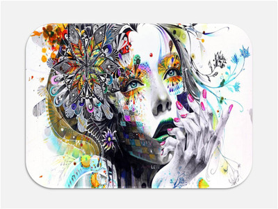 Monk Matters Abstract Design Non-Slip Rubber Base Gaming & Laptop (MPAD00137) Non Slip Base Mousepad(White)