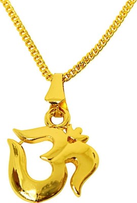 Surat Diamond Om Religious Gold Plated Pendant With Chain (SDS271) Gold-plated Metal Pendant