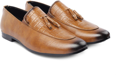 YUVRATO BAXI Men's Slip-On Formal Shoe Slip On For Men(Tan , 10)