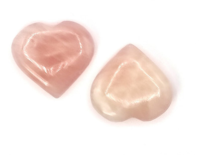 Plus Value Natural Rose Quartz Heart Pair Regular Asymmetrical Quartz, Crystal Stone(Pink 2 Pieces)
