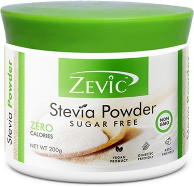 Zevic Natural Stevia Sweetener Powder | Zero Calorie Stevia Powder | Healthy Substitute For Sugar | 200gm Sugar(200 g)