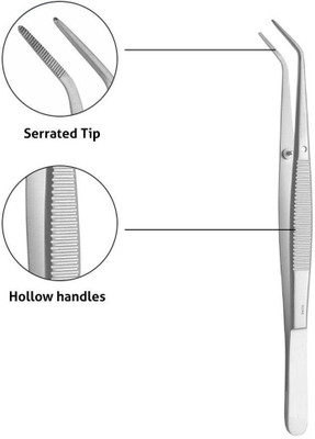 ADDLER Dental Plain Tweezer Pack of 2 Pcs