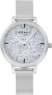 OBAKU Quartz Silver Round Dial Women's Watch- V250LXCWMC ORION STEEL Analog Watch - For Women