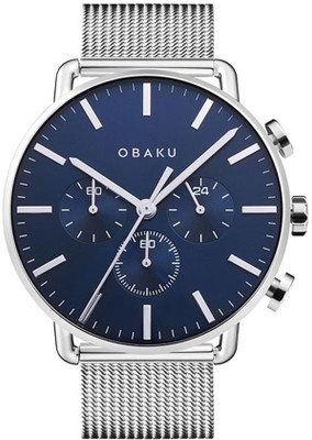 OBAKU OBAKU HAVN CYAN Chronograph Blue Round Dial Men's Watch- V232GCCLMC HAVN CYAN Analog Watch  - For Men