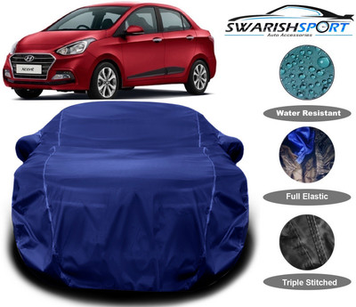 Swarish Car Cover For Hyundai Xcent (With Mirror Pockets)(Blue)