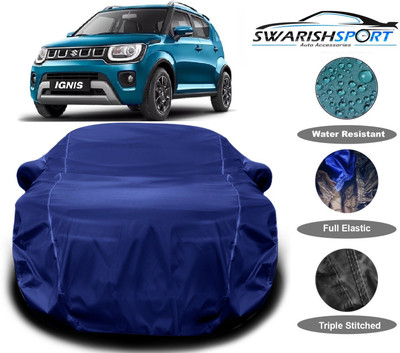 Swarish Car Cover For Maruti Suzuki Ignis 1.2 AMT Alpha Petrol (With Mirror Pockets)(Blue)
