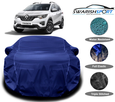 Swarish Car Cover For Renault Triber (With Mirror Pockets)(Blue)