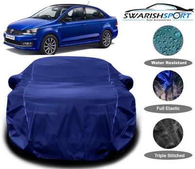 Swarish Car Cover For Volkswagen Vento 1.5 TDI Highline (With Mirror Pockets)(Blue)
