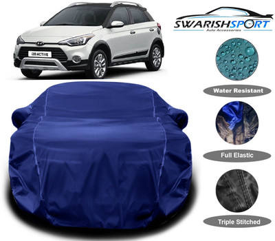 Swarish Car Cover For Hyundai i20 Active (With Mirror Pockets)(Blue)