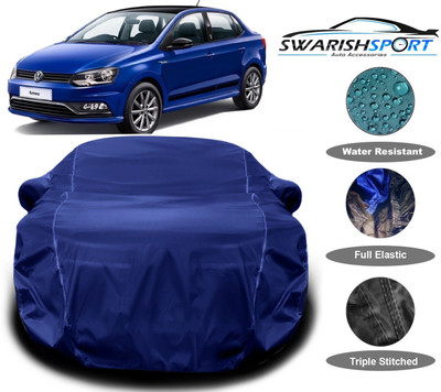 Swarish Car Cover For Volkswagen Ameo 1.5 TDI Highline (With Mirror Pockets)(Blue)