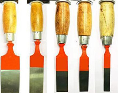 THS WOOD WORKING CHISEL SET WITH WOODEN HANDLE GRIP FOR HOME & PROFESSIONAL USE Combination Chisel Set