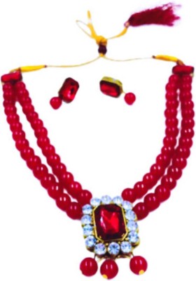CATALYST Alloy Gold-plated Maroon Jewellery Set(Pack of 1)