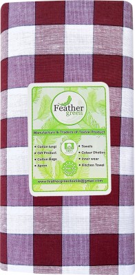 Feather Green Checkered Red, White Lungi