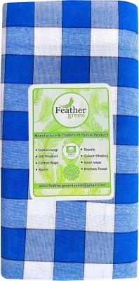 Feather Green Checkered Blue, White Lungi