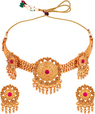 LUXOR Brass, Copper, Alloy Brass, Gold-plated Gold Jewellery Set(Pack of 1)