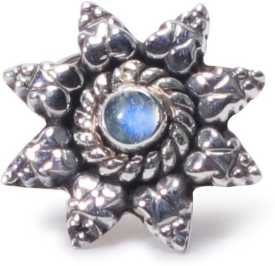 jsaj Moonstone Sterling Silver Plated Sterling Silver Nose Stud